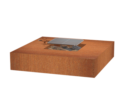 FORNO Vuurtafel CortenStaal Vierkant (Ø 120 cm) + Grill 400