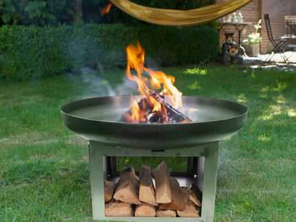 HEAT Vuurschaal Fresvik Ø80 cm met Houtopslag