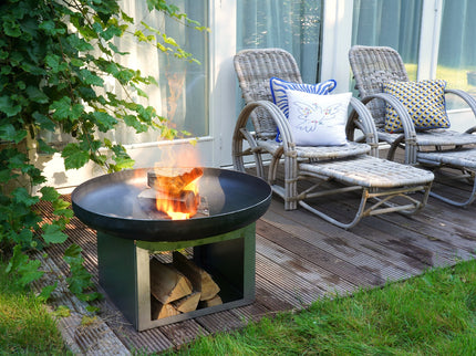 HEAT Vuurschaal Fresvik Ø80 cm met Houtopslag