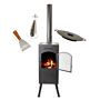 Pakketdeal BonFeu BonCarré zwart + plancha + oliekan + spatel