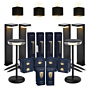 Pakketdeal ZOLUNA 4x priklamp Bram + 4x wandlamp Marga vierkant + 2x tafellamp Bobbie zwart