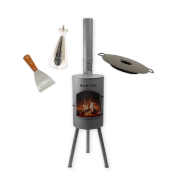 Pakketdeal BonFeu BonGiano SP zwart + plancha + oliekan + spatel