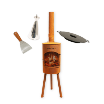 Pakketdeal BonFeu BonGiano SP corten + plancha + oliekan + spatel