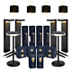 Pakketdeal ZOLUNA 4x priklamp Bram + 4x wandlamp Marga rond + 2x tafellamp Bobbie zwart
