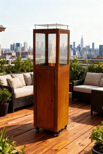 Green Flame Pellet Heater Cortenstaal