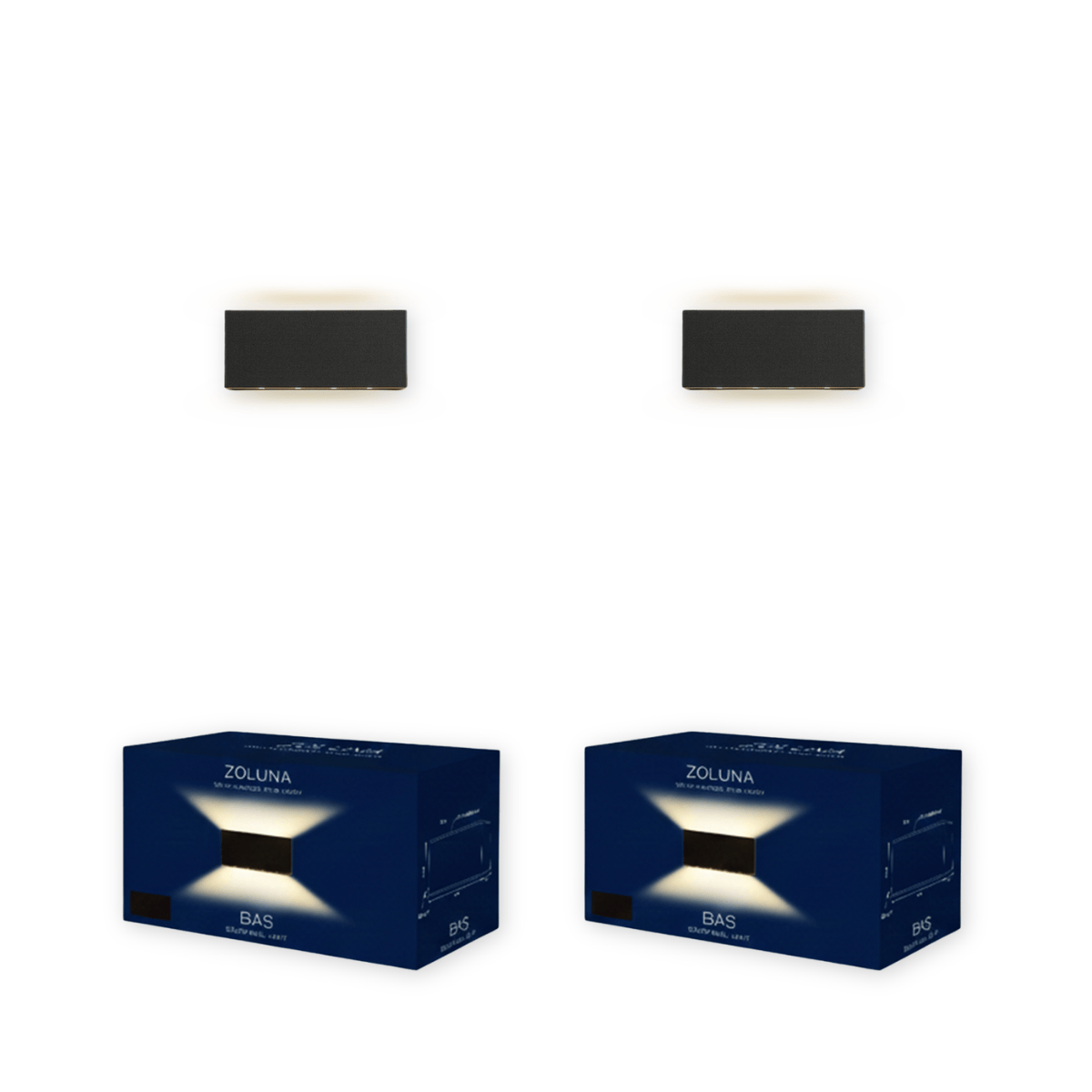 Pakketdeal ZOLUNA 2x wandlamp Bas