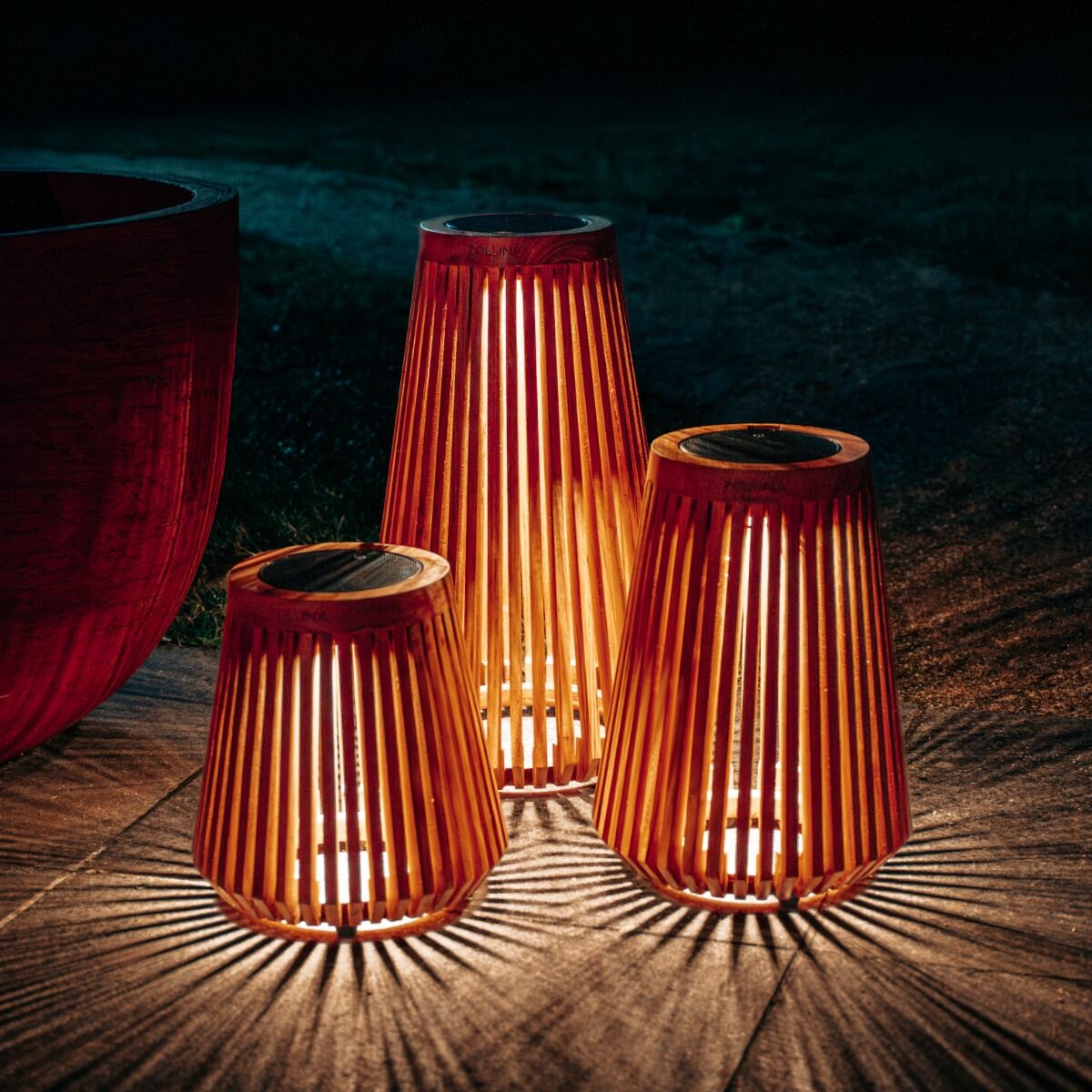 ZOLUNA solar vloerlamp Lon M teak