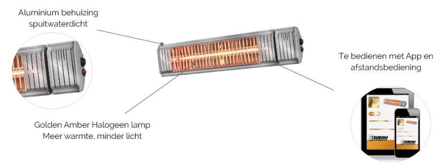 steeg Mantel Zwijgend Terrasverwarmer Eurom Golden 2000 Amber | Online kopen