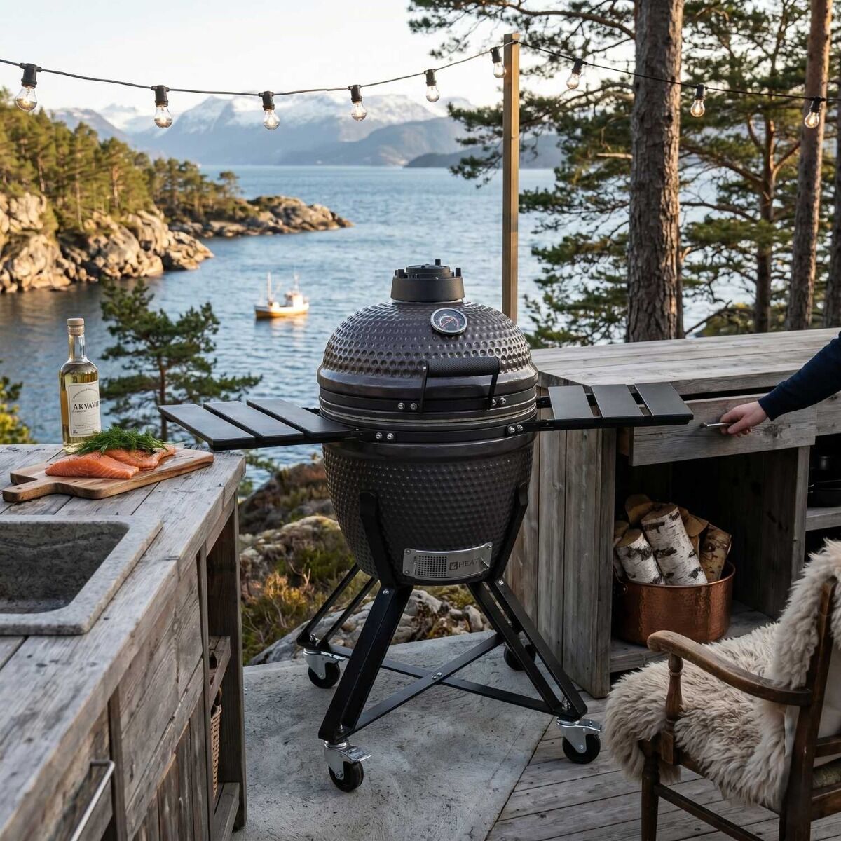 HEAT Premium kamado barbecue Fyregg 18 bruin