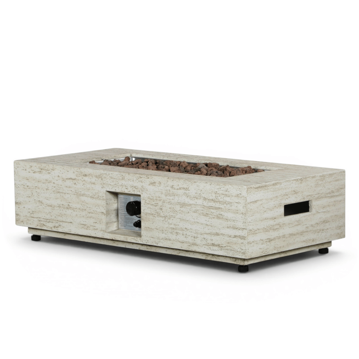 Happy Cocooning vuurtafel Estate Rectangular travertin