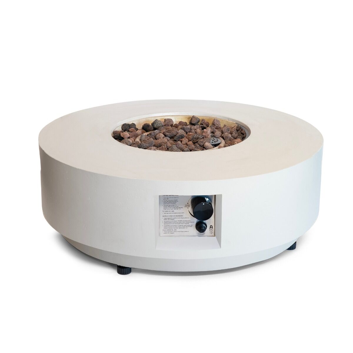 Happy Cocooning vuurtafel Estate Round 76 oyster beige