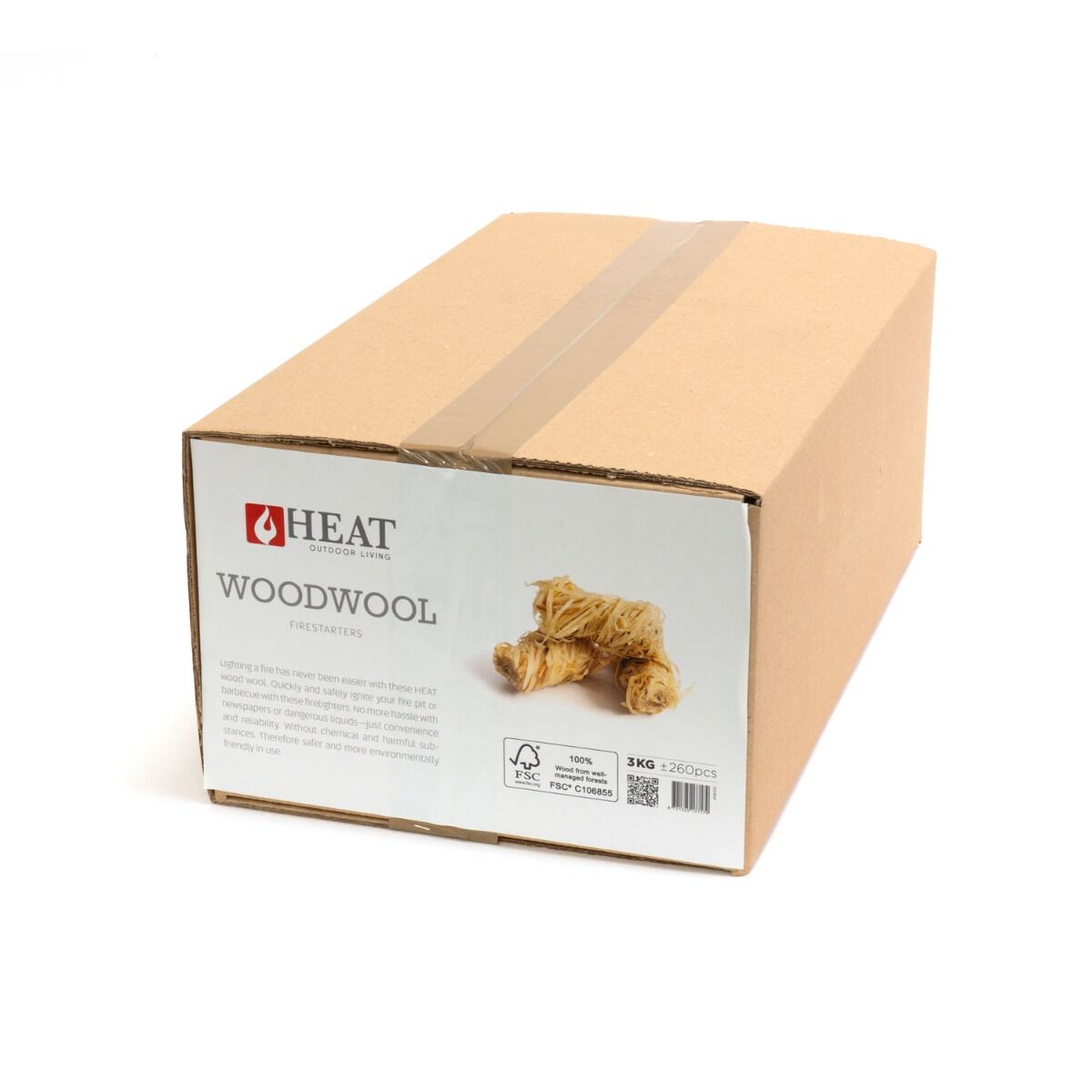 HEAT Outdoor Living Houtwol Aanmaakkrullen 3 kg - 260 stuks HEAT Outdoor Living Houtwol Aanmaakkrullen 3 kg - 260 stuks