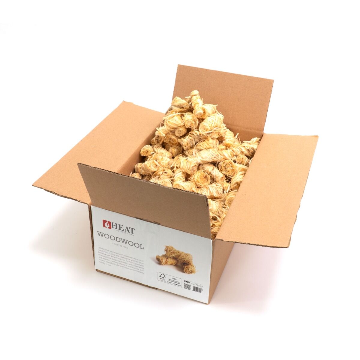 HEAT Outdoor Living Houtwol Aanmaakkrullen 3 kg - 260 stuks HEAT Outdoor Living Houtwol Aanmaakkrullen 3 kg - 260 stuks