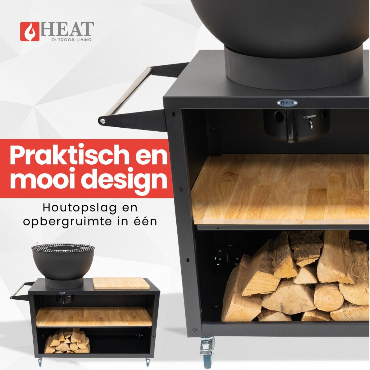 HEAT Trolle Buitenkeuken Zwart HEAT Trolle Buitenkeuken Zwart
