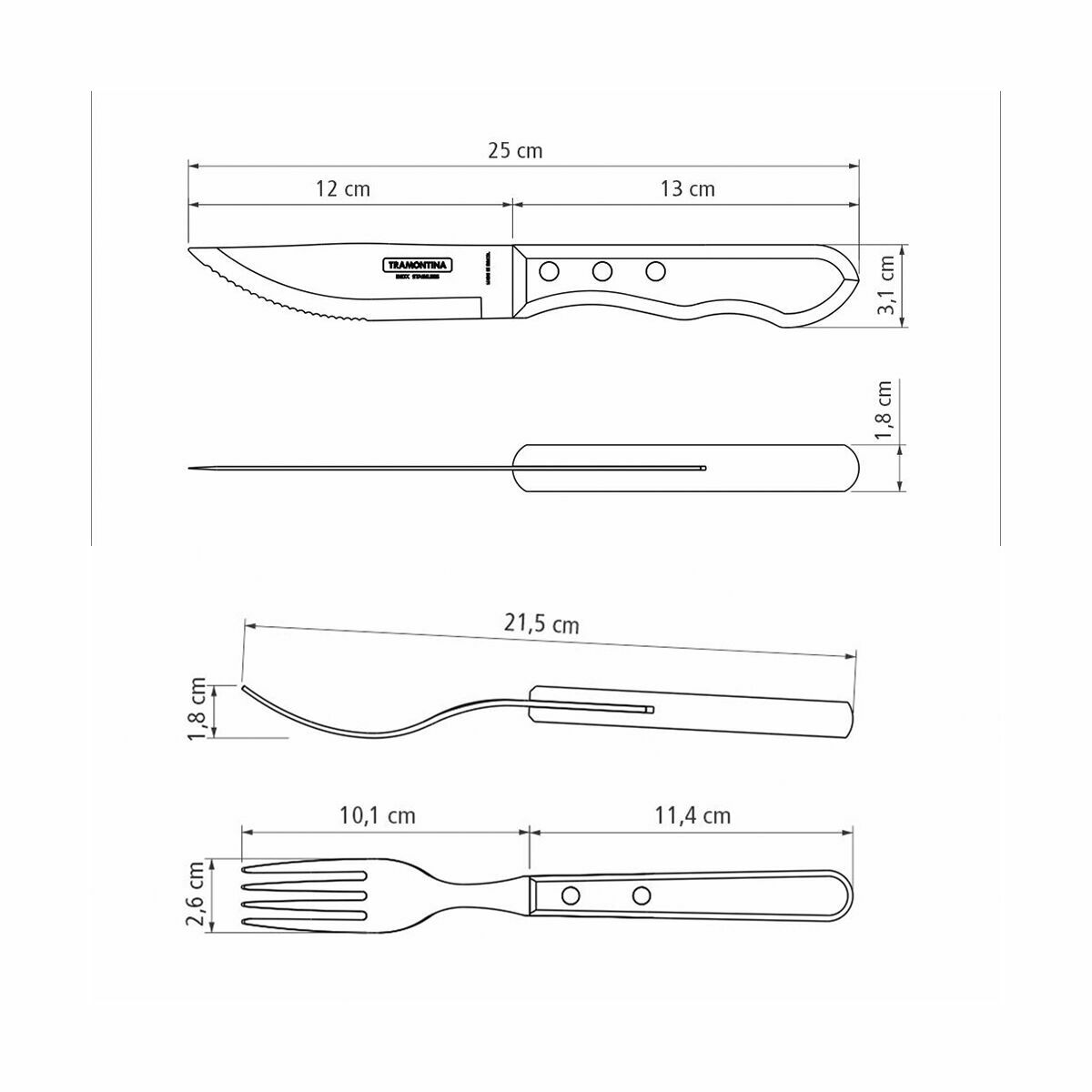 Tramontina 4 pcs Bestekset