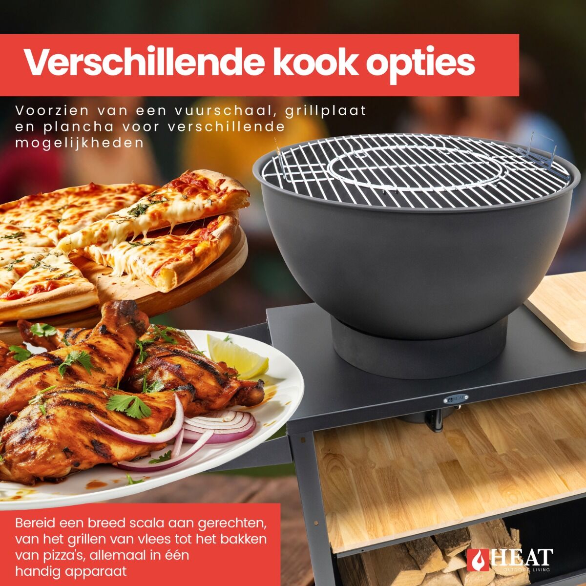 HEAT Trolle Buitenkeuken Zwart HEAT Trolle Buitenkeuken Zwart