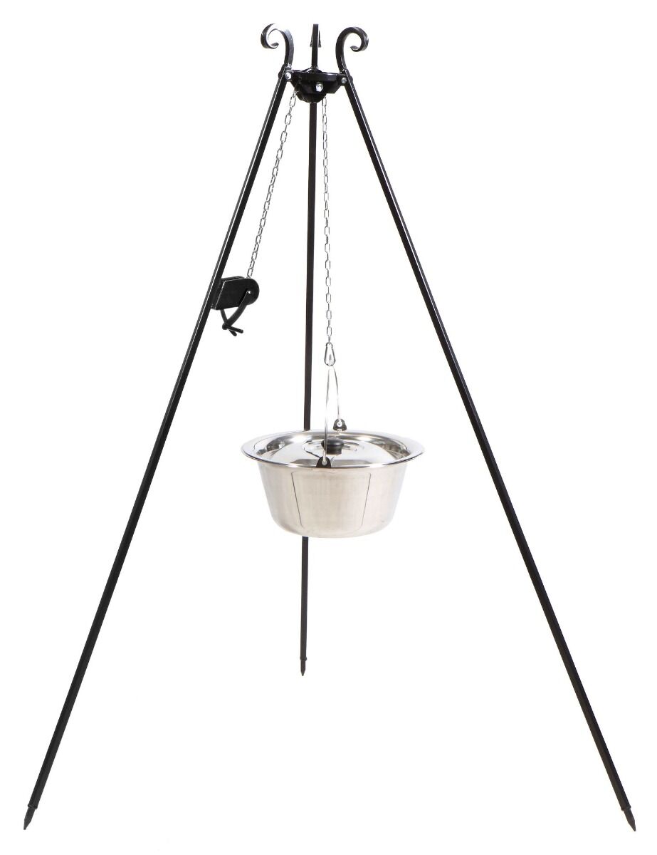 CookKing Driepoot 180 cm met RVS Kookpot 14 L + Katrol