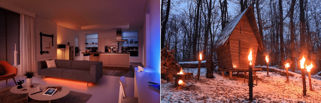 bespaar op jouw verlichting en vervang de halogeenlampen door led verlichting of kies voor zweedse fakkels in jouw tuin